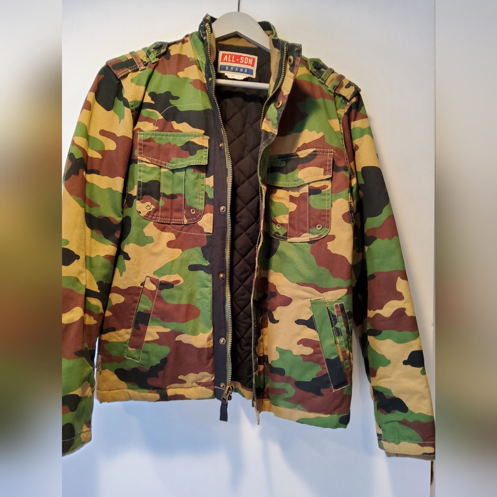 Camouflage Jean Jacket. All Son brand XS-TP
